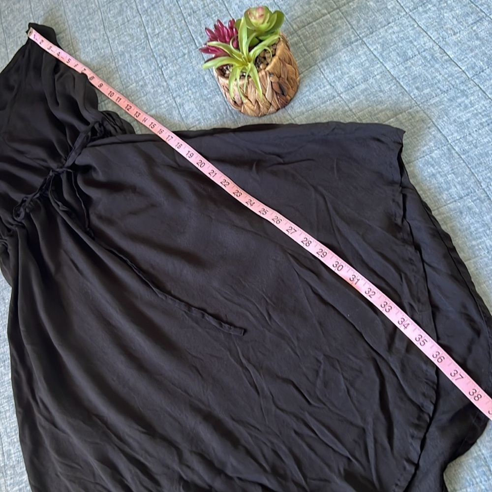 100% Raw SILK Swim Cover Resortwear Beach Dress in Black | Small/Medium - Picture 5 of 8